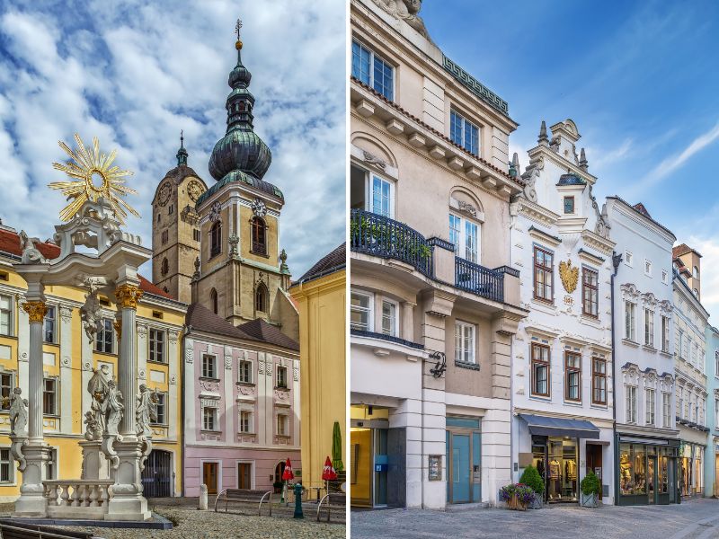 Historische Fassaden in Krems an der Donau